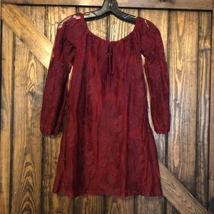 For Love and Lemons off shoulder sangria dress